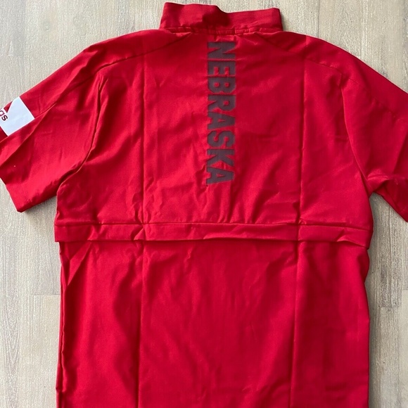 Adidas Nebraska Cornhuskers Game Mode 1/2 Zip SS Jacket EC3127 Mens Size S - Picture 3 of 3